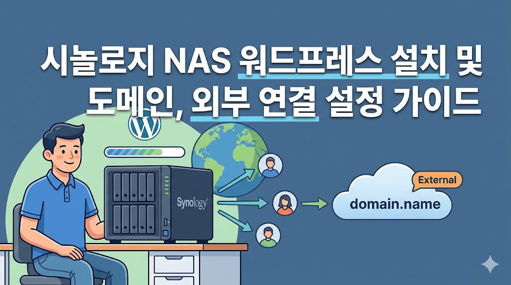 시놀로지 NAS에 독립형 워드프레스를 설치하고 도메인 및 외부 접속을 설정하는 가이드 대표 이미지