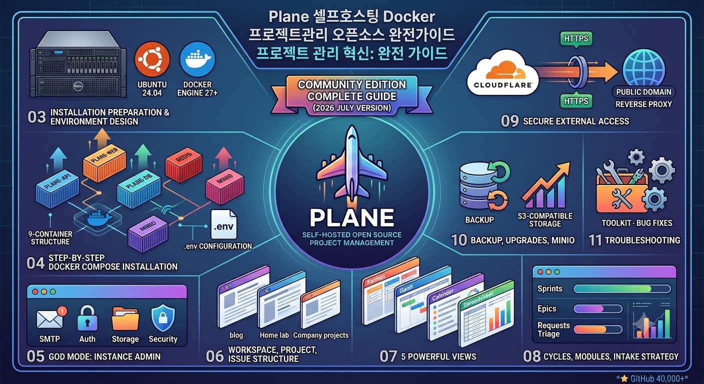 Plane 오픈소스 프로젝트 관리 툴 셀프호스팅 Docker 설치 완전 가이드 2026